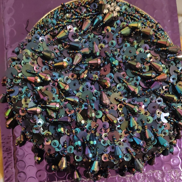 Colorful Sequin and Bead Embellished Clutch - Picture 1 of 11